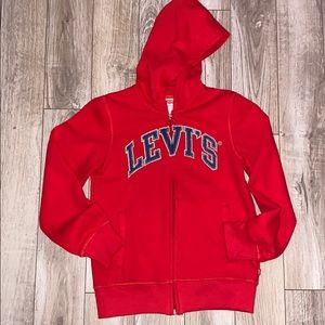 Levi’s kids red zip-up hoodie size medium
